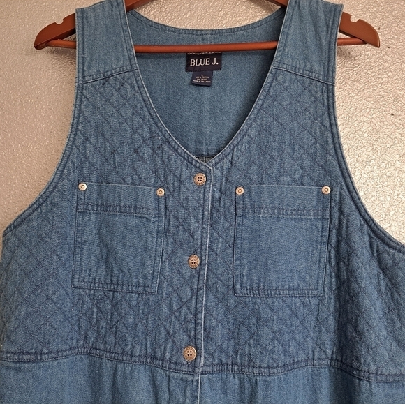 Vintage Blue J. Denim Midi Dress   Size L - Picture 9 of 12